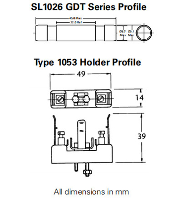 Littelfuse SL-1026-700 εκφόρτισης αερίου GDT πλάσματος προστάτη κύματος υψηλής δύναμης