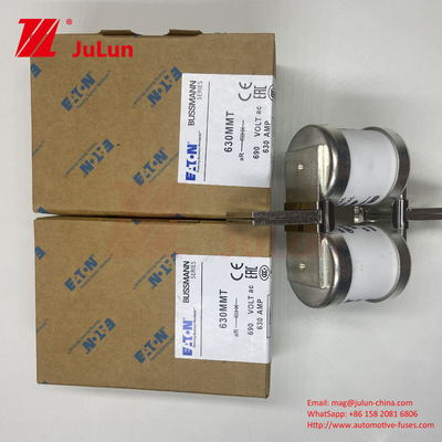 MUSSMANN 690V 630A Κεραμικές Αεροπορικές Σωρούλες Κεραμικού Χαλκού 630MMT Twin Flat Plate Bolt Type Fuse Για Προστασία Οχημάτων