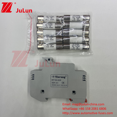 1000VDC-1500VDC Κρατήρας φωτοβολταϊκής ασφάλειας ηλιακής ενέργειας με ασφάλεια 2 Amp Fuse Solar Dc Cylindrical Fuse Links