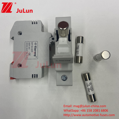 1000VDC 15A Solar PV Fuse Holder με ασφάλεια Ηλιακές φωτοβολταϊκές ασφάλειες 6A 10A 15A 20A 25A 30A Υψηλή τάση για ηλιακό σύστημα