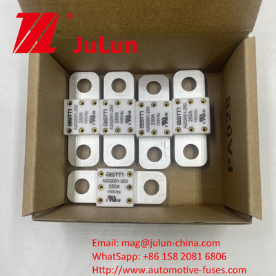 250A 150VDC A202001 ASTM Κεραμικές αυτοκινητοβιομηχανικές ασφάλειες για φορτιστή αυτοκινήτου και κλπ. Κατασκευασμένες από κεραμικό χαλκό ασήμι κουαρτς άμμος χρυσός