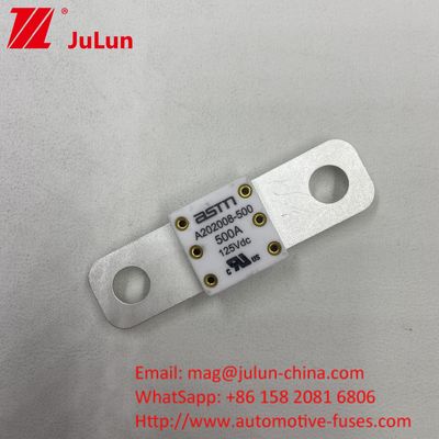Υψηλή χωρητικότητα σπάσματος 350A 125Vdc EV Fuse Μικρό μέγεθος Υψηλό ρεύμα ονομαστικής προστασίας από βραχυκύκλωμα