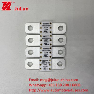 Υψηλή χωρητικότητα σπάσματος 350A 125Vdc EV Fuse Μικρό μέγεθος Υψηλό ρεύμα ονομαστικής προστασίας από βραχυκύκλωμα