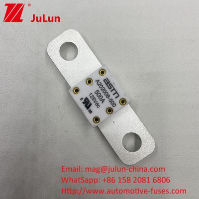 68*17.7*12mm A202008 350A 125VDC EV FUSE Υψηλή ικανότητα σπάσματος κάτω των 125Vdc Για βελτιστοποίηση των επιδόσεων των ηλεκτρικών οχημάτων
