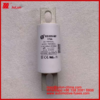 RS309-MF 175A 750VDC UL Τυβώδης κεραμική ασφάλεια AR 750VDC/700AC IEC 20KA GB 5-800A για ηλεκτρικά οχήματα και συστήματα ισχύος