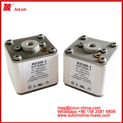 RS306-1 S1P-630A-T AC700 ((UL) Ar AC690V ((IEC) 200KV Square Caremic Fuse EV ή HEV Ηλεκτρικό όχημα έλξης