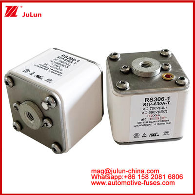 RS306-1 S1P-630A-T AC700 ((UL) Ar AC690V ((IEC) 200KV Square Caremic Fuse EV ή HEV Ηλεκτρικό όχημα έλξης