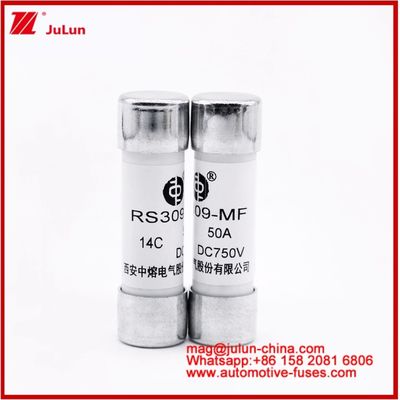 Αυτοκινητοβιομηχανία Bolt Stud-mount Caremic Round Tube FUSE RS309-MF 50A DC750V DC Για ηλεκτρικά οχήματα / ηλεκτρικά οχήματα