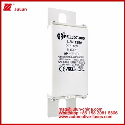 125A DC1000V 50KA AR Καρεμική σωληνώδης RSZ307-000 L2N ασφάλεια για την προστασία EV/HEV σε αυτοκίνητο