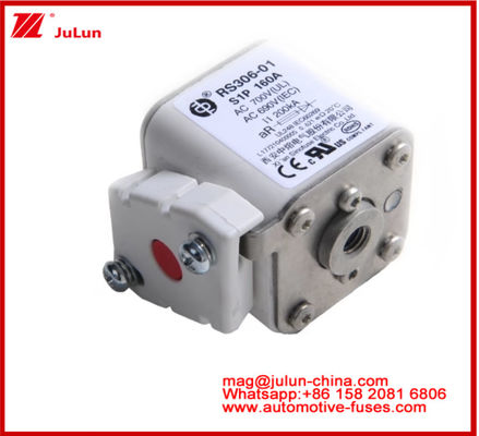 RS306-01-S1P160A AC700 ((UL) AR AC690V ((IEC) 200KV Square Ceramic Fuse EV Or HEV Stud-mount Μικρό μέγεθος