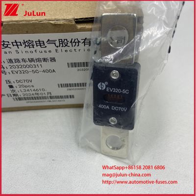 Η μέθοδος τοποθέτησης EV320-5C 5X -400A 175A DC70V ηλεκτρικού οχήματος ασφάλειας M8 συμμορφώνεται με τα πρότυπα ISO8820-5 και GB/T31465.5-2015