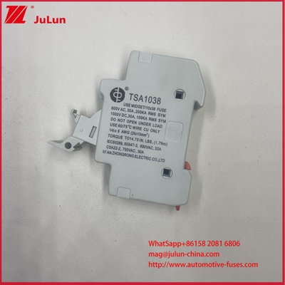 Ηλιακή φωτοβολταϊκή ασφάλιστρα 10*38mm 30A 1000VDC 6 KV Καθορισμένη παλμός Αντιστέκεται στην τάση Ηλιακή φωτοβολταϊκή ασφάλιστρα με υψηλή ικανότητα ρήξης 20kA