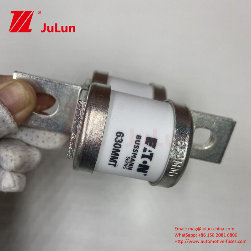 MUSSMANN 690V 630A Κεραμικές Αεροπορικές Σωρούλες Κεραμικού Χαλκού 630MMT Twin Flat Plate Bolt Type Fuse Για Προστασία Οχημάτων