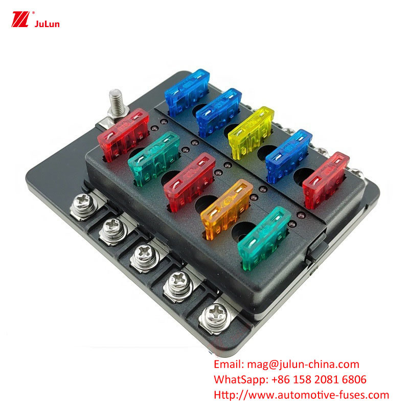 12 Way Fuse Box 12 Way θετικό και αρνητικό κάθισμα ασφαλείας αυτοκινήτου με φως LED Εισαγωγή αυτοκινήτου αυτόματη επαναφορά αυτοκινήτου