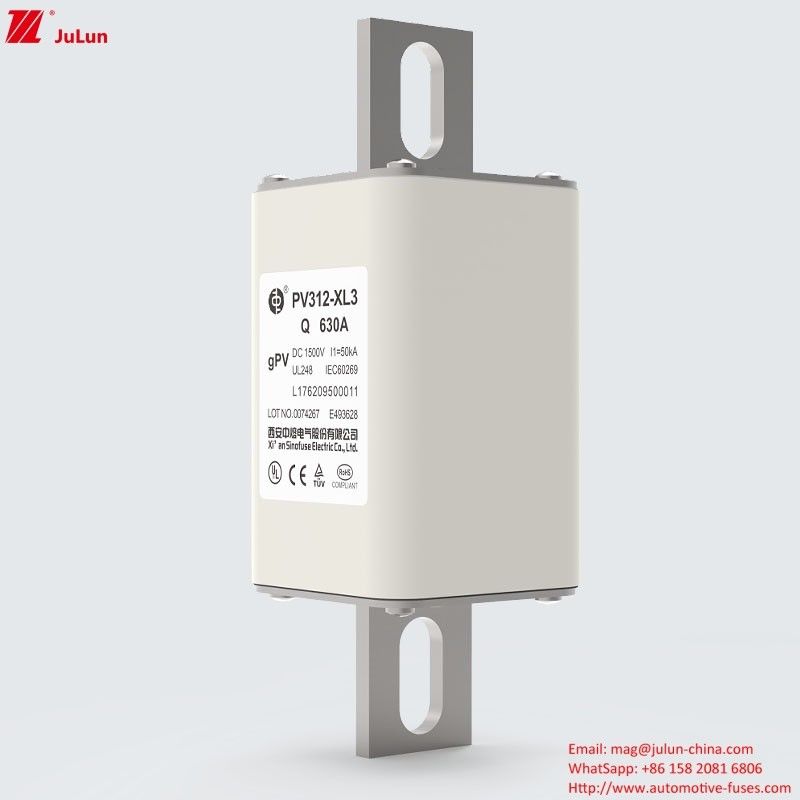 PV312-XL3-Q 630A Φωτοβολταϊκές ασφάλειες προστασίας με μπουλτούρες με έγκριση UL TUV CE RoHS