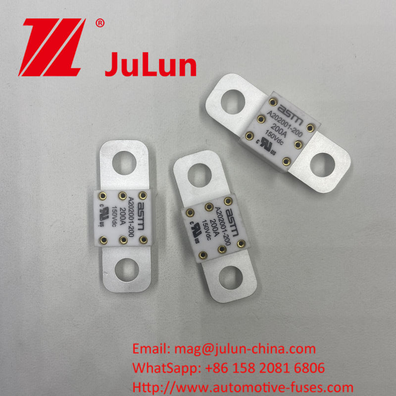 ASTM A202001-100A 150VDC Κερματικές αυτοκινητοβιομηχανικές ασφάλειες μικρών μεγεθών Συνιστώμενη στενή ροπή 11-13N·m για προστασία από βραχυκύκλωμα υψηλού ρεύματος M8