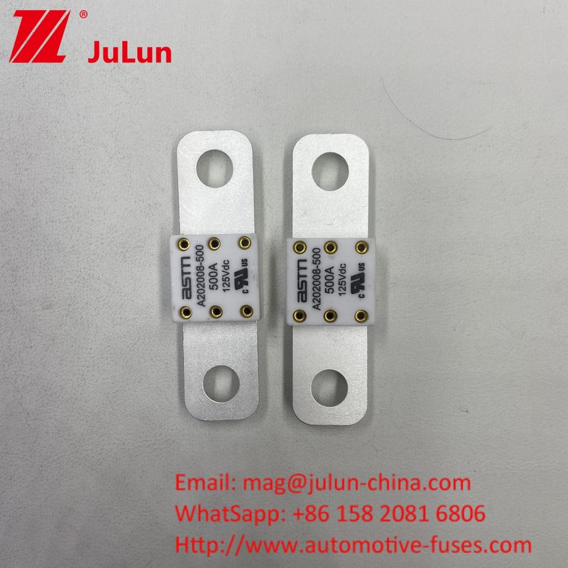 Υψηλή χωρητικότητα σπάσματος 350A 125Vdc EV Fuse Μικρό μέγεθος Υψηλό ρεύμα ονομαστικής προστασίας από βραχυκύκλωμα