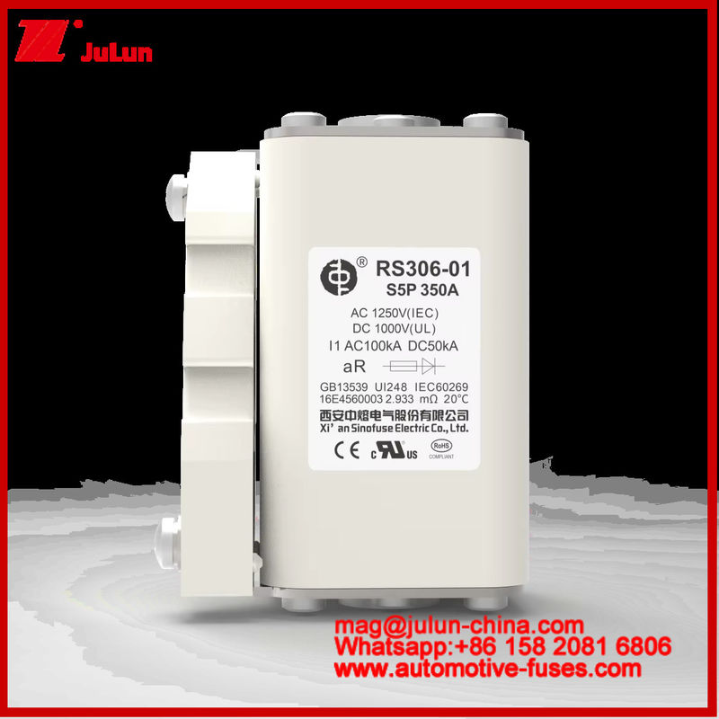 RS306-01-S5P 350A AC1250V DC1000V 50KA Τετραγωνική καρεμική ασφάλεια υψηλού ονομαστικού ρεύματος προστασία από βραχυκύκλωμα