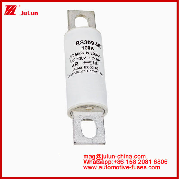 RS309-MD-100A 500VAC200KA 500VDC 50KA AR Καρεμική σωληνώδης DC 100 Amp αυτοκινητοκινητήρα για EV HEV ηλεκτρικό όχημα