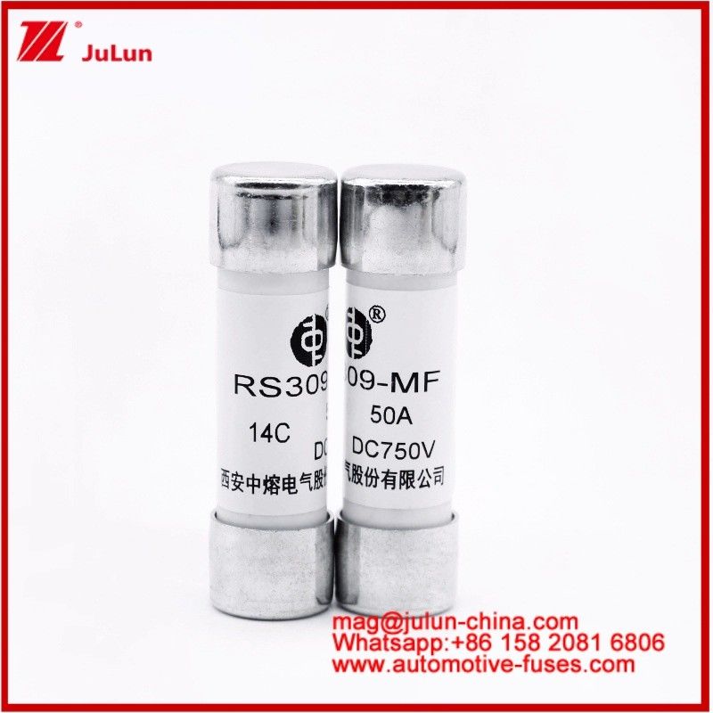 Αυτοκινητοβιομηχανία Bolt Stud-mount Caremic Round Tube FUSE RS309-MF 50A DC750V DC Για ηλεκτρικά οχήματα / ηλεκτρικά οχήματα