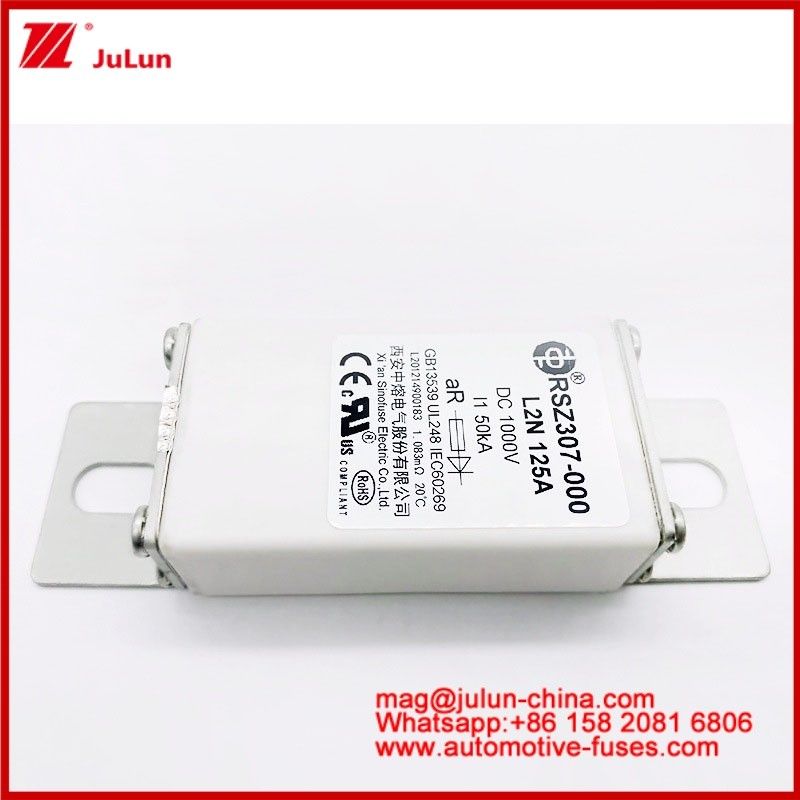 125A DC1000V 50KA AR Καρεμική σωληνώδης RSZ307-000 L2N ασφάλεια για την προστασία EV/HEV σε αυτοκίνητο