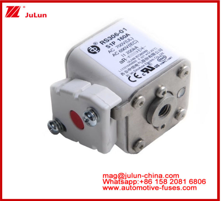RS306-01-S1P160A AC700 ((UL) AR AC690V ((IEC) 200KV Square Ceramic Fuse EV Or HEV Stud-mount Μικρό μέγεθος