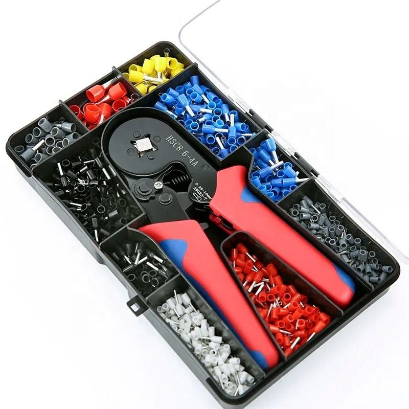 Εύκολο Πολυδιάστατο Μίνι Wire Ferrule Tubular Terminal Crimping Plier Kit 1200pcs Οικιακό Ηλεκτρικό Απομονωμένο