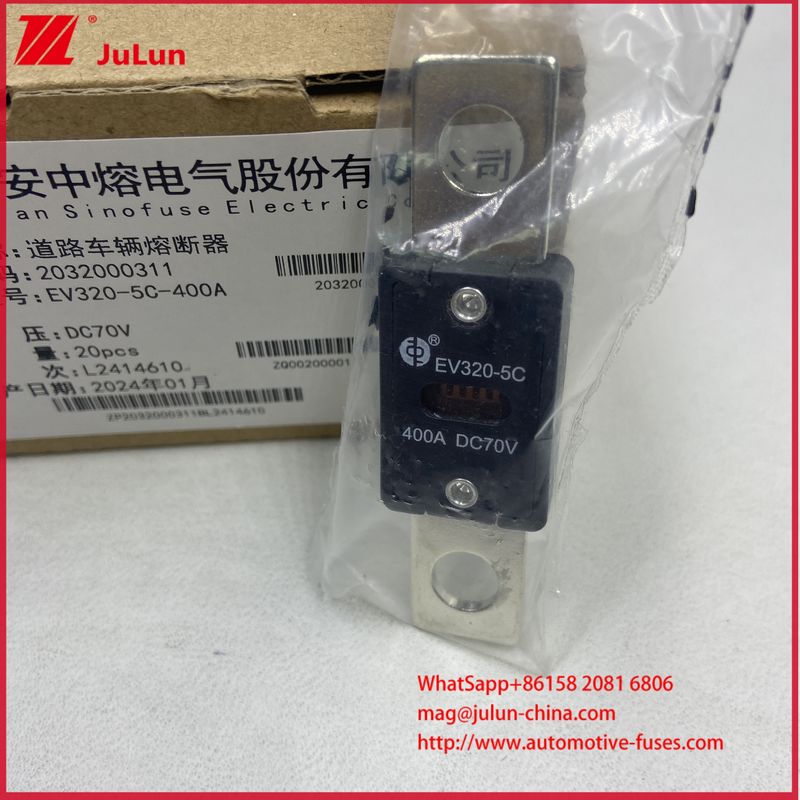 Η μέθοδος τοποθέτησης EV320-5C 5X -400A 175A DC70V ηλεκτρικού οχήματος ασφάλειας M8 συμμορφώνεται με τα πρότυπα ISO8820-5 και GB/T31465.5-2015