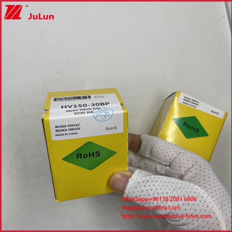 HV150 FUSE 32BP 30A DC500V Bolt Tubular Electric Vehicle Automotive Battery Charger με βαθμολογία διακοπής DC500V/20KA