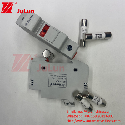 Κύλινδρος Din Rail Solar Fuse Holder / Solar Pv Fuse Holder με ικανότητα σπάσματος 30kA