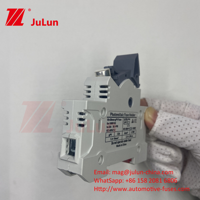 Προστατευτικό πιστοποιημένο DIN Rail Solar Fuse Holder για ηλιακά πάνελ RT18 AC Fuses Fast Blow Ceramic 22x58