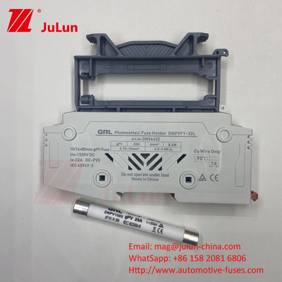 Φυτίλια 1500vdc 20a DNPVF1-32L Ηλιακό Σύστημα Pv Φυτίλια 1500vdc Γρήγορη ανάσα Κηραμική DIN Rail Moun 10x85MM 1500V Θερμική Φυτίλια
