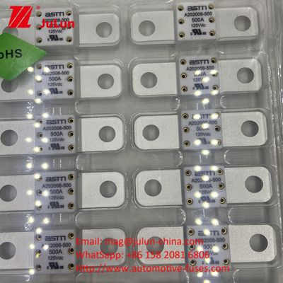 125VDC A202008 350A 125VDC Κερματικές ασφάλειες αυτοκινήτων ASTM ονομαστικής τάσης για σύστημα έλξης EV